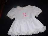 Adult baby white satin with pink bow dress